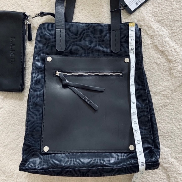 L.a.m.b Frankie 2 Black Structured Large Tote Bag New With Tags - Picture 8 of 16